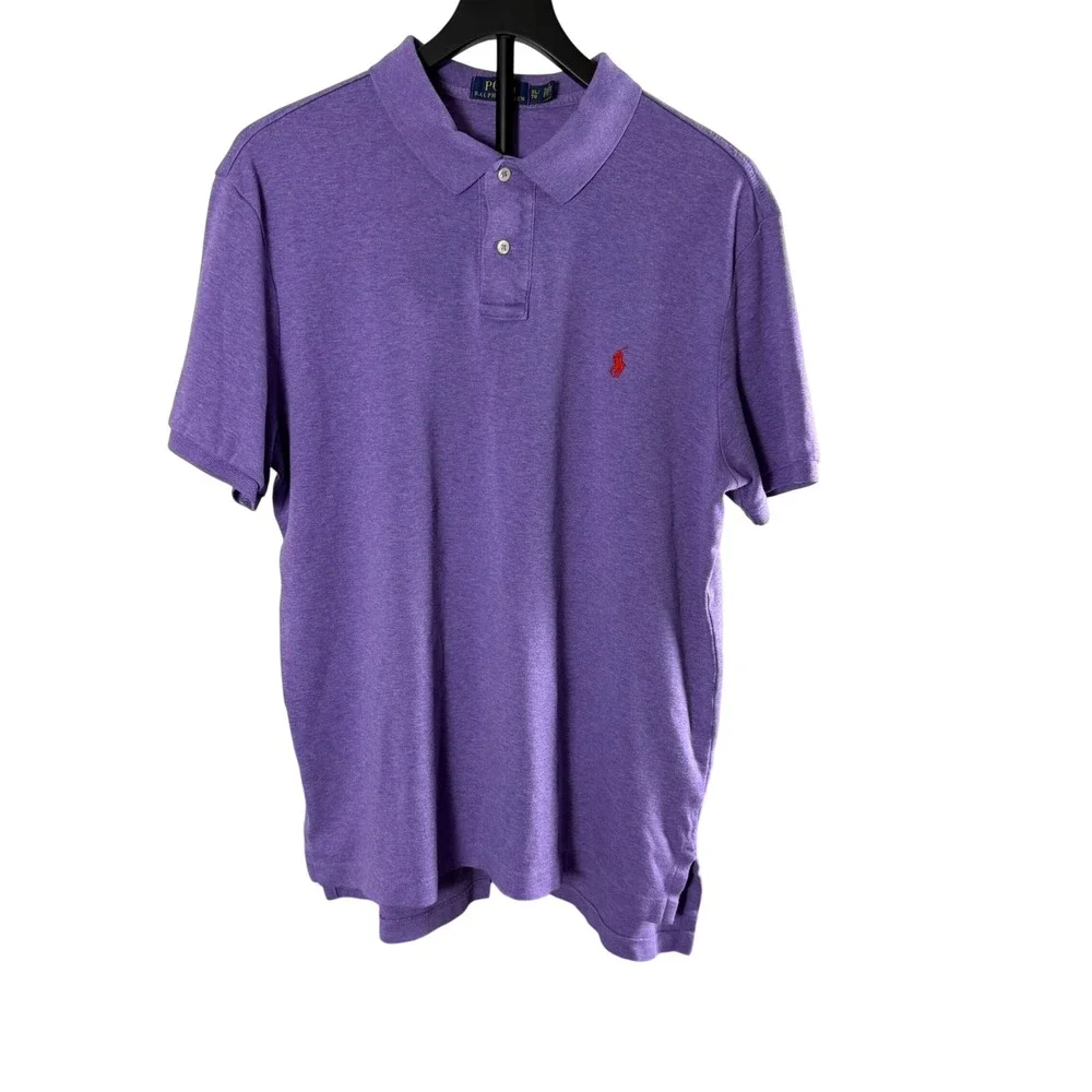 Polo Ralph Lauren Mens XL Purple Heather Short Sleeve Pony Logo Polo Shirt